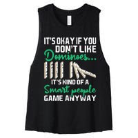 Smart People Game Anyway  Dominoes Lover Domino Player Women's Racerback Cropped Tank