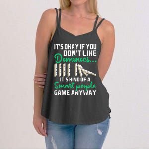 Smart People Game Anyway  Dominoes Lover Domino Player Women's Strappy Tank