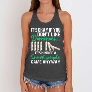 Smart People Game Anyway  Dominoes Lover Domino Player Women's Knotted Racerback Tank