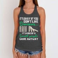 Smart People Game Anyway  Dominoes Lover Domino Player Women's Knotted Racerback Tank