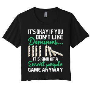 Smart People Game Anyway  Dominoes Lover Domino Player Women's Crop Top Tee