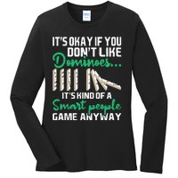 Smart People Game Anyway  Dominoes Lover Domino Player Ladies Long Sleeve Shirt