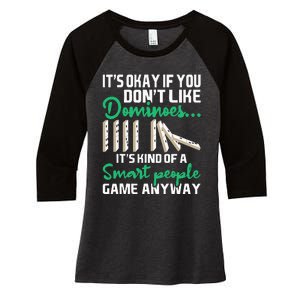 Smart People Game Anyway  Dominoes Lover Domino Player Women's Tri-Blend 3/4-Sleeve Raglan Shirt