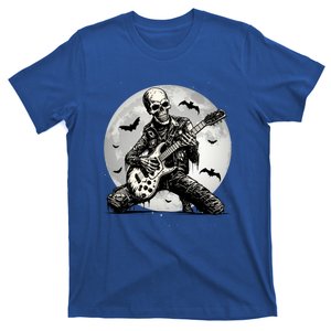 Skeleton Playing Guitar Punk Rock Music Halloween Gift T-Shirt