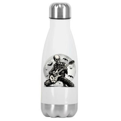 Skeleton Playing Guitar Punk Rock Music Halloween Gift Stainless Steel Insulated Water Bottle