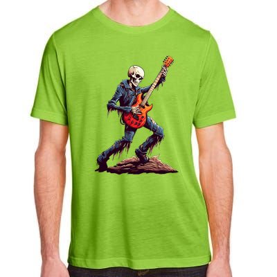 Skeleton Playing Guitar Rock And Roll Skeleton Hand Gift Adult ChromaSoft Performance T-Shirt