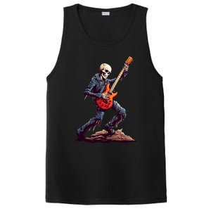 Skeleton Playing Guitar Rock And Roll Skeleton Hand Gift PosiCharge Competitor Tank