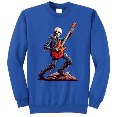 Skeleton Playing Guitar Rock And Roll Skeleton Hand Gift Sweatshirt