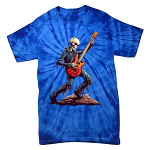 Skeleton Playing Guitar Rock And Roll Skeleton Hand Gift Tie-Dye T-Shirt