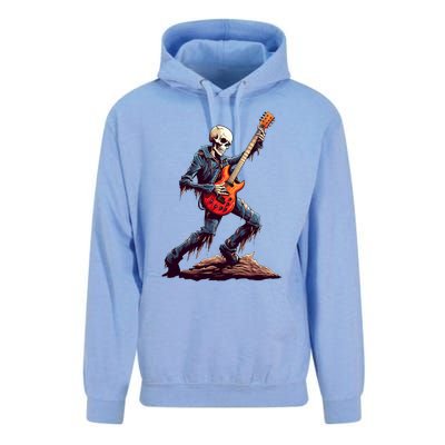 Skeleton Playing Guitar Rock And Roll Skeleton Hand Gift Unisex Surf Hoodie