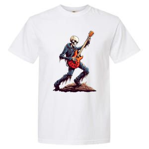 Skeleton Playing Guitar Rock And Roll Skeleton Hand Gift Garment-Dyed Heavyweight T-Shirt