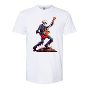 Skeleton Playing Guitar Rock And Roll Skeleton Hand Gift Softstyle CVC T-Shirt