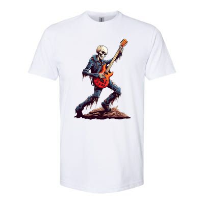 Skeleton Playing Guitar Rock And Roll Skeleton Hand Gift Softstyle CVC T-Shirt