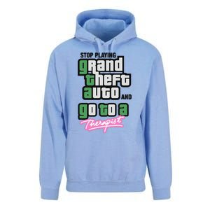 Stop Play Grand Theft Auto And Go To A Therapist Unisex Surf Hoodie