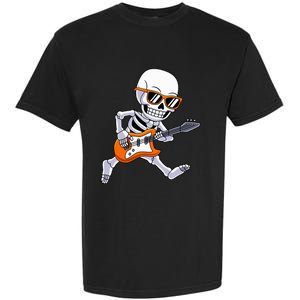 Skeleton Playing Guitar Rock & Roll Halloween Garment-Dyed Heavyweight T-Shirt