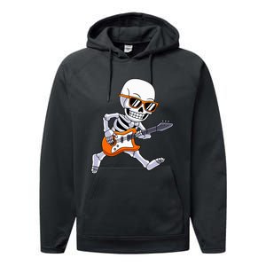 Skeleton Playing Guitar Rock & Roll Halloween Performance Fleece Hoodie