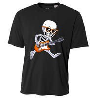 Skeleton Playing Guitar Rock & Roll Halloween Cooling Performance Crew T-Shirt