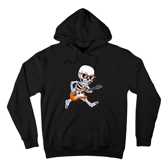 Skeleton Playing Guitar Rock & Roll Halloween Hoodie