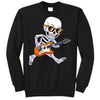 Skeleton Playing Guitar Rock & Roll Halloween Sweatshirt