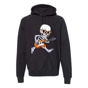 Skeleton Playing Guitar Rock & Roll Halloween Premium Hoodie