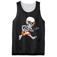 Skeleton Playing Guitar Rock & Roll Halloween Mesh Reversible Basketball Jersey Tank