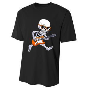 Skeleton Playing Guitar Rock & Roll Halloween Performance Sprint T-Shirt