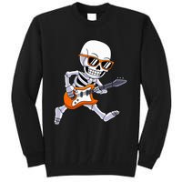 Skeleton Playing Guitar Rock & Roll Halloween Tall Sweatshirt