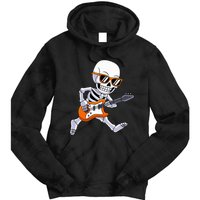 Skeleton Playing Guitar Rock & Roll Halloween Tie Dye Hoodie