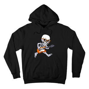 Skeleton Playing Guitar Rock & Roll Halloween Tall Hoodie