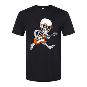 Skeleton Playing Guitar Rock & Roll Halloween Softstyle CVC T-Shirt