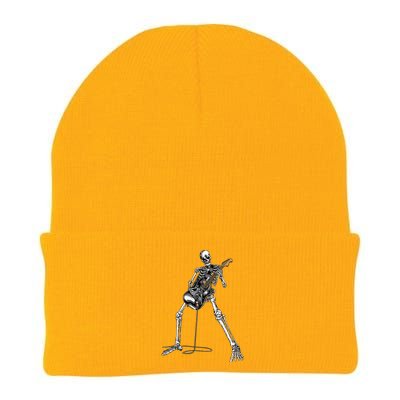 Skeleton Playing Guitar Rock And Roll Knit Cap Winter Beanie