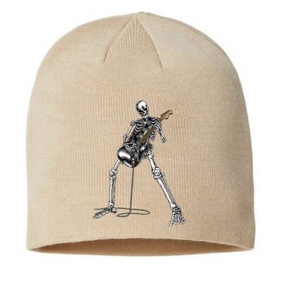 Skeleton Playing Guitar Rock And Roll Sustainable Beanie