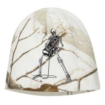 Skeleton Playing Guitar Rock And Roll Kati - Camo Knit Beanie