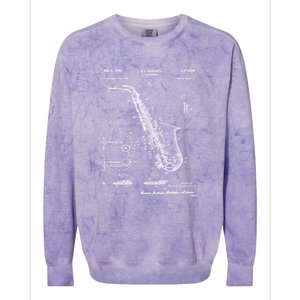 Saxophone Patent Graphic Gift Colorblast Crewneck Sweatshirt