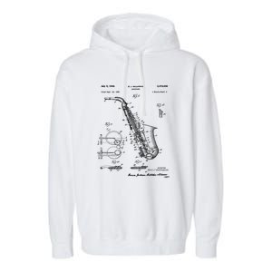 Saxophone Patent Graphic Gift Garment-Dyed Fleece Hoodie