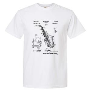 Saxophone Patent Graphic Gift Garment-Dyed Heavyweight T-Shirt