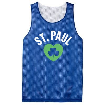 St Patricks Green Heart Irish Saint Pattys Day Lucky St Paul Cute Gift Mesh Reversible Basketball Jersey Tank