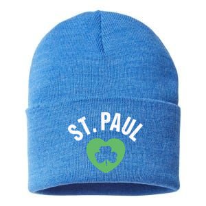 St Patricks Green Heart Irish Saint Pattys Day Lucky St Paul Cute Gift Sustainable Knit Beanie