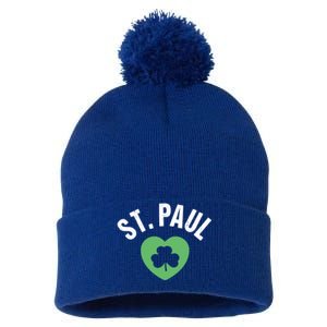 St Patricks Green Heart Irish Saint Pattys Day Lucky St Paul Cute Gift Pom Pom 12in Knit Beanie