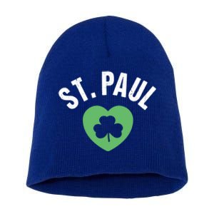 St Patricks Green Heart Irish Saint Pattys Day Lucky St Paul Cute Gift Short Acrylic Beanie