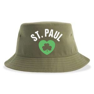 St Patricks Green Heart Irish Saint Pattys Day Lucky St Paul Cute Gift Sustainable Bucket Hat