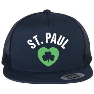 St Patricks Green Heart Irish Saint Pattys Day Lucky St Paul Cute Gift Flat Bill Trucker Hat