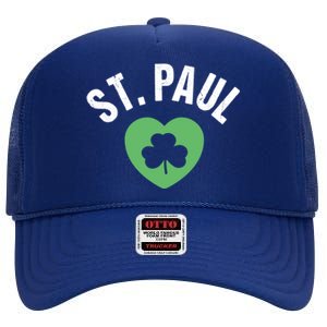 St Patricks Green Heart Irish Saint Pattys Day Lucky St Paul Cute Gift High Crown Mesh Back Trucker Hat