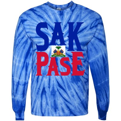 Sak Pase Gift Cute Haitian Creole Pride Gift Tie-Dye Long Sleeve Shirt