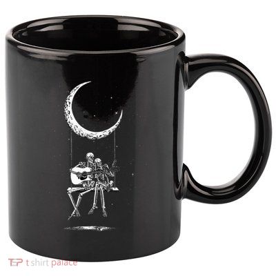 Skeleton Playing Guitar Band 11oz C Handle Ceramic Mug