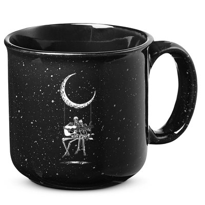 Skeleton Playing Guitar Band 15oz Campfire Ceramic Mug