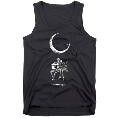 Skeleton Playing Guitar Band Tank Top