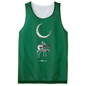 Skeleton Playing Guitar Band Mesh Reversible Basketball Jersey Tank