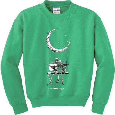 Skeleton Playing Guitar Band Kids Sweatshirt