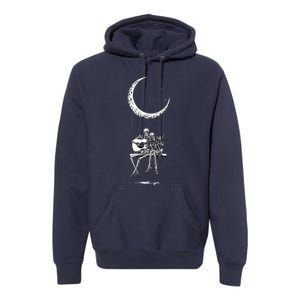 Skeleton Playing Guitar Band Premium Hoodie